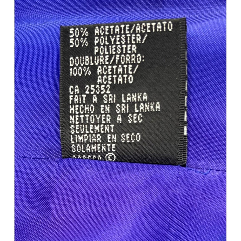 Kasper for ASL Royal Blue Button Front Sheath Dress Vintage Gold Buttons Size 12 - Picture 5 of 15